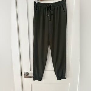 MICHAEL KORS | army green elastic waist drawstring jogger pant silky XS